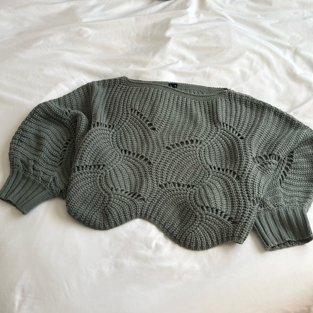 Green knit sweater